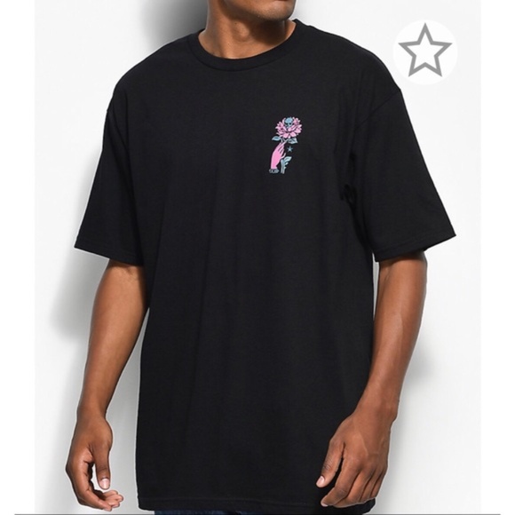 OBEY PROPAGANDA Black Tee "Grown Wild" Skull Flower Graphics Small - Picture 2 of 9